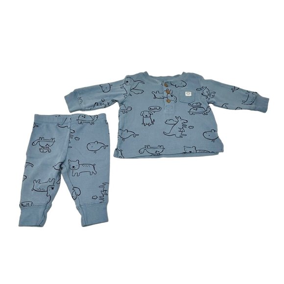 2 Baby Outfits - Sweatpants, Sweatshirt, & Thermal Body Suit‎ - Size 3 Month - Picture 4 of 7